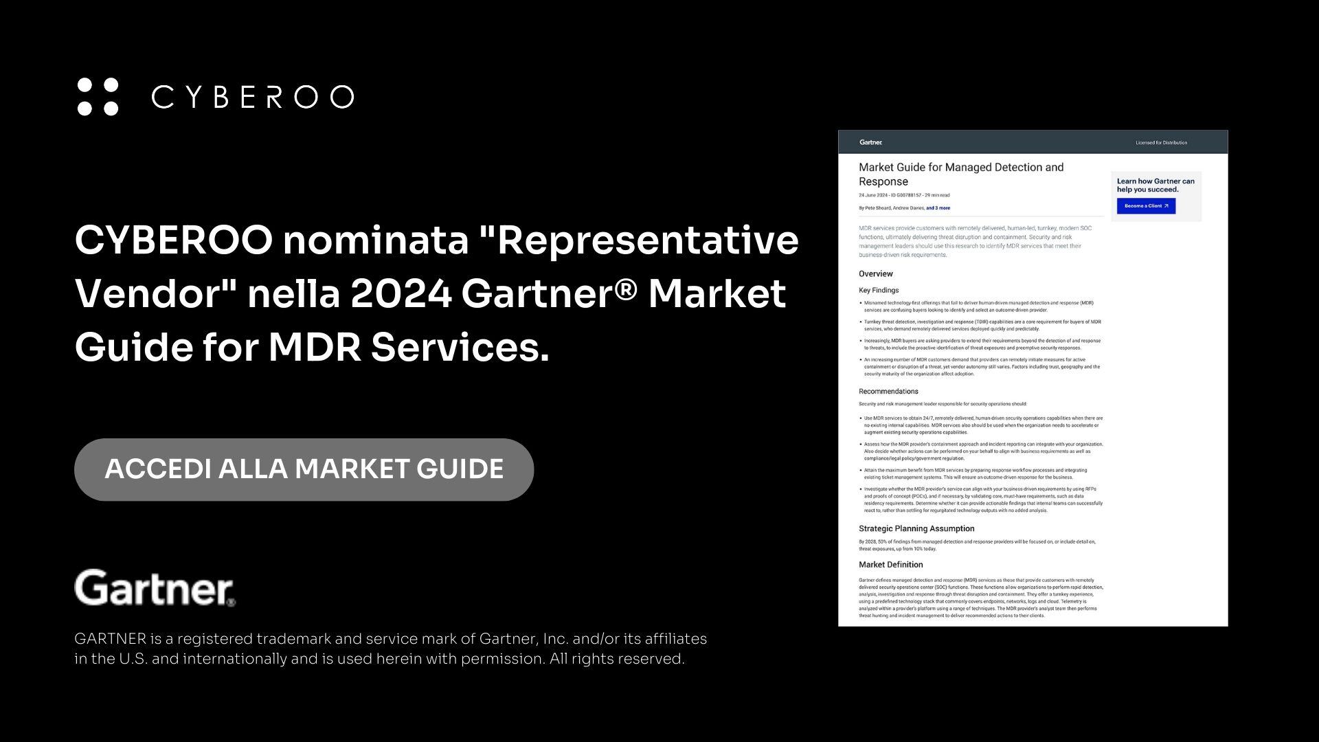 2024 Gartner® Market Guide for MDR Services
